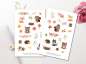 Preview: Herbst Tiere niedlich Sticker Set